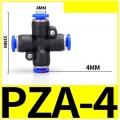 Fitting (ฟิตติ้ง) PZA4 ข้อต่อลมสี่ทาง 4 mm นิวเมติกส์ 